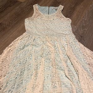 Lace Sundress with Turquoise Lining